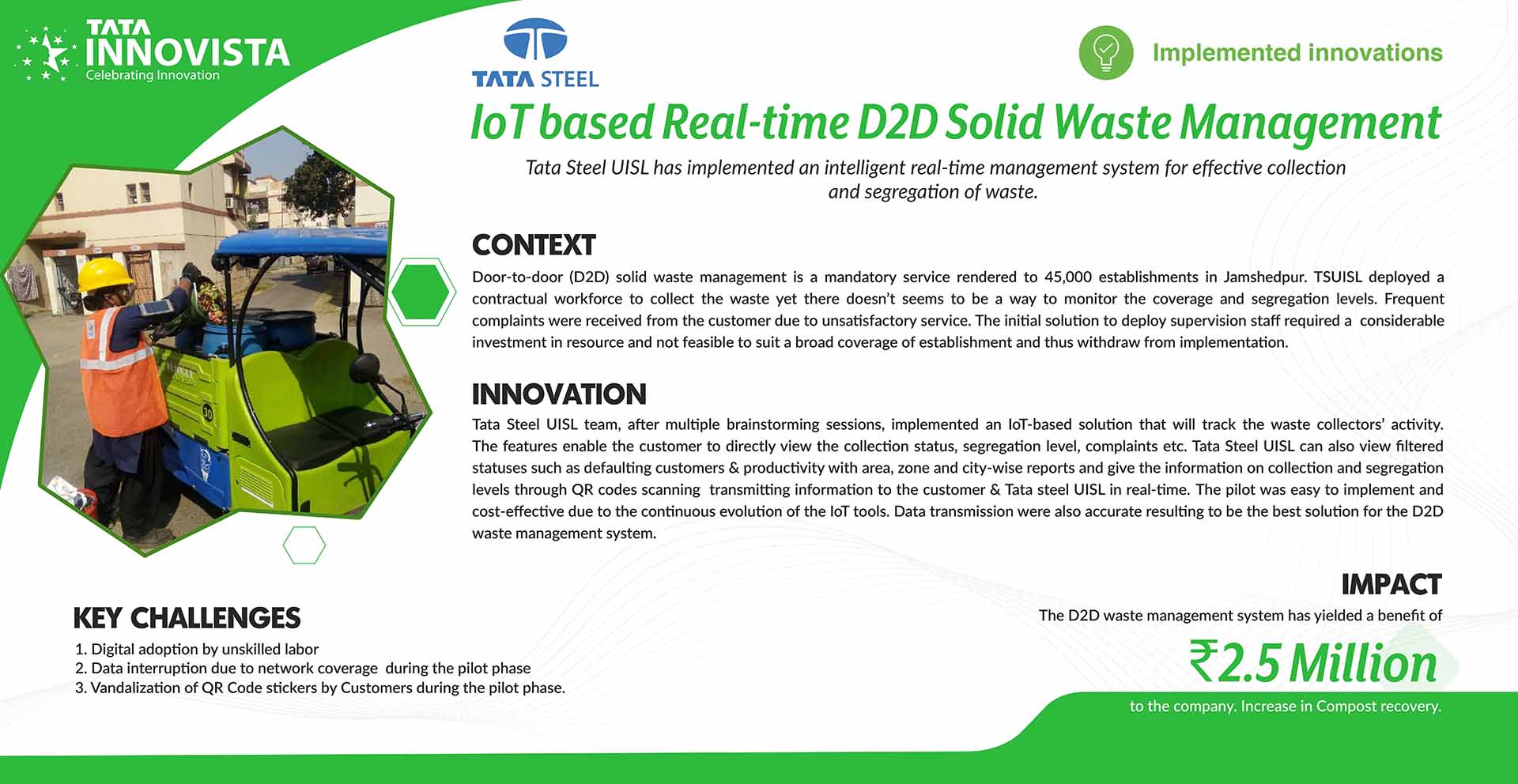 IoT based Real time D2D Solid Waste Management
